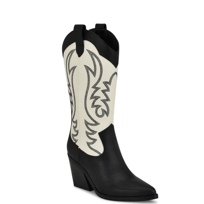 Nine West Boots and Booties Women Keeks Western Boot Whiteblack Nine West Boots and Booties Women Keeks Western Boot Whiteblack