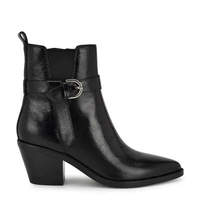 Nine West Boots and Booties Women Lemone Pointy Toe Booties Black Leather
