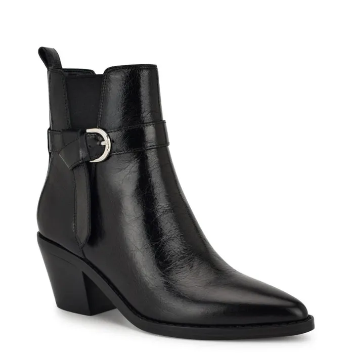 Nine West Boots and Booties Women Lemone Pointy Toe Booties Black Leather