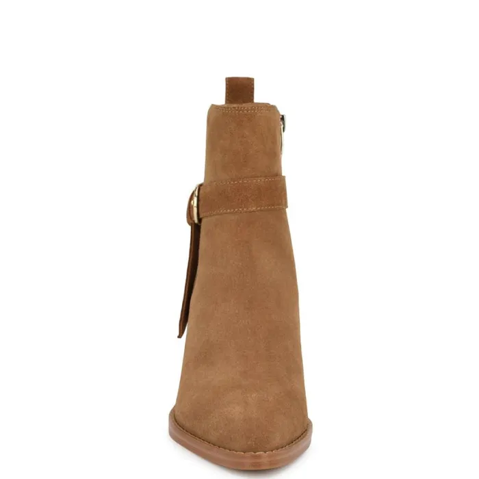 Nine West Boots and Booties Women Lemone Pointy Toe Booties Natural Suede Nine West Boots and Booties Women Lemone Pointy Toe Booties Natural Suede
