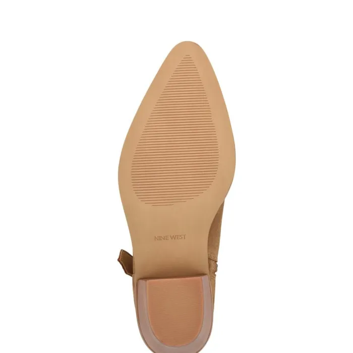 Nine West Boots and Booties Women Lemone Pointy Toe Booties Natural Suede Nine West Boots and Booties Women Lemone Pointy Toe Booties Natural Suede