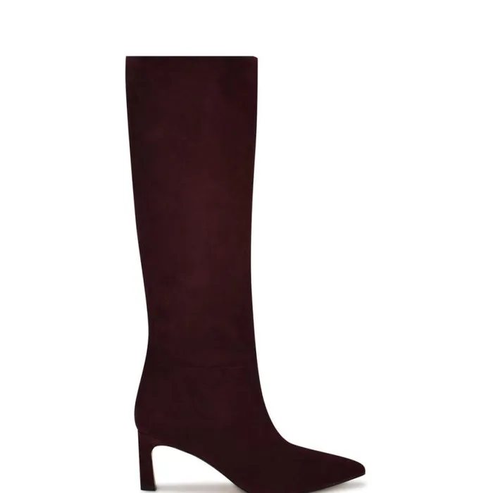 Nine West Boots and Booties Women Lorthey Dress Boots Red Suede
