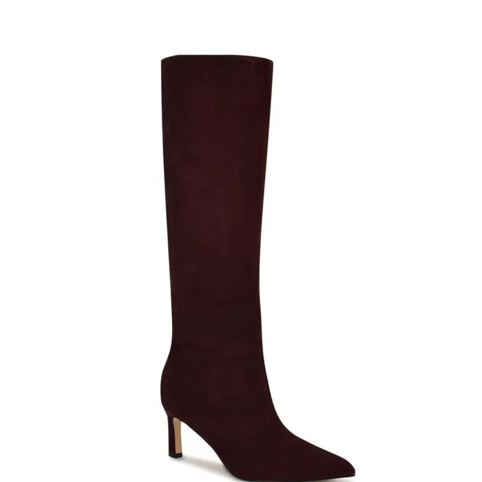 Nine West Boots and Booties Women Lorthey Dress Boots Red Suede