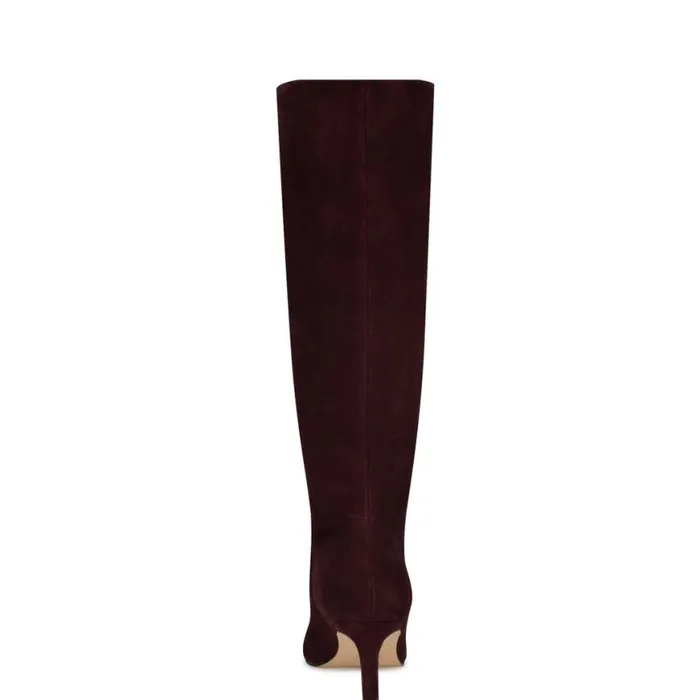 Nine West Boots and Booties Women Lorthey Dress Boots Red Suede