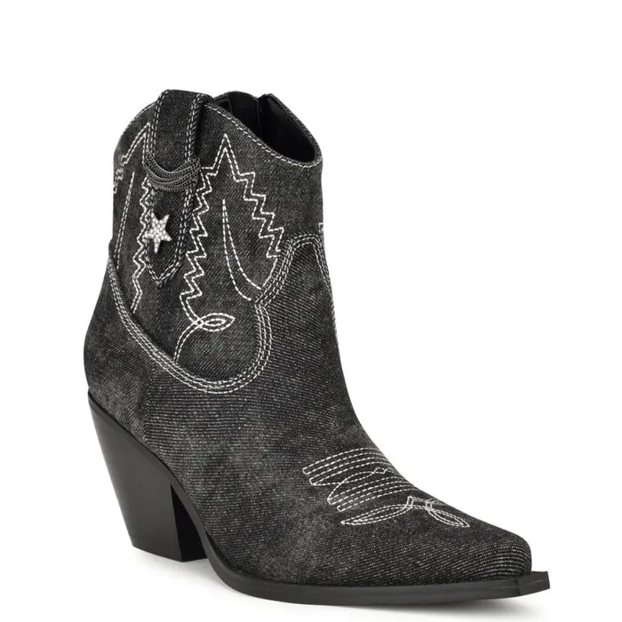 Nine West Boots and Booties Women Nallas Western Booties Black Denim