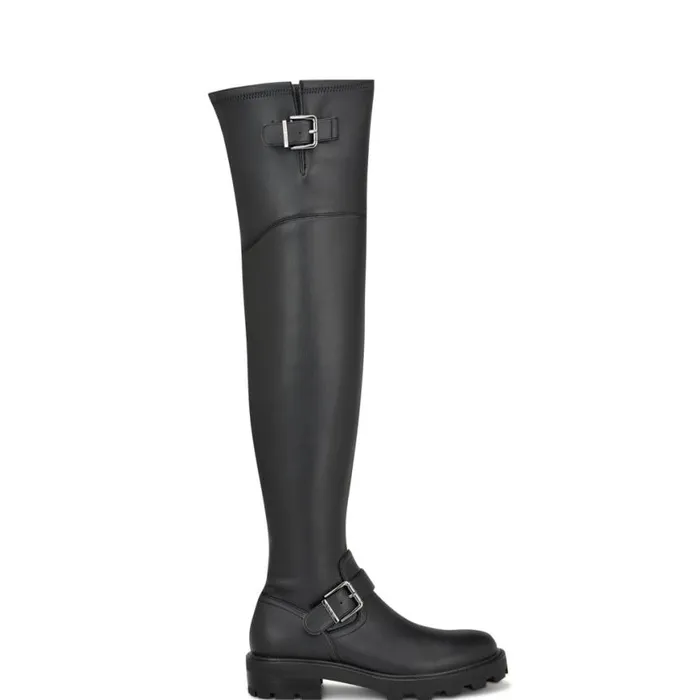 Nine West Boots and Booties Women Nans Lug Sole Over The Knee Boots Black