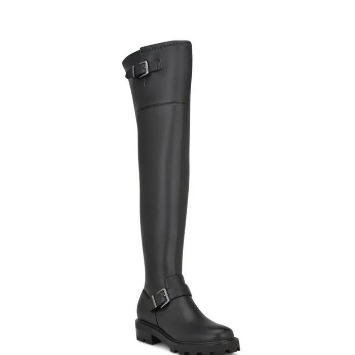 Nine West Boots and Booties Women Nans Lug Sole Over The Knee Boots Black