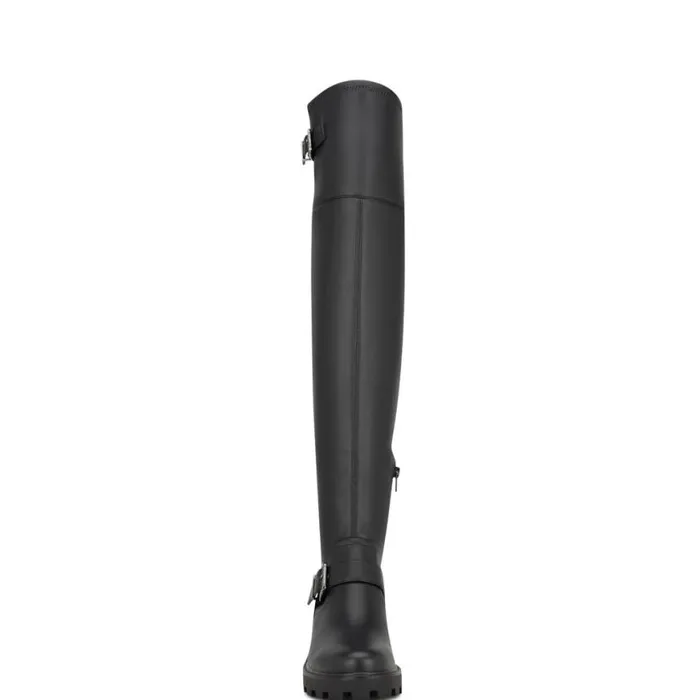 Nine West Boots and Booties Women Nans Lug Sole Over The Knee Boots Black