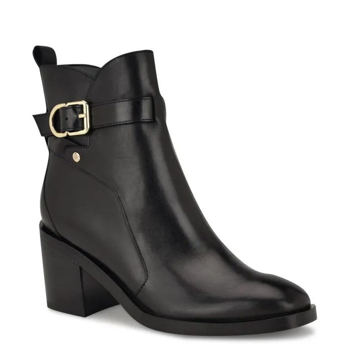 Nine West Boots and Booties Women Papito Tailored Booties Black Leather Nine West Boots and Booties Women Papito Tailored Booties Black Leather