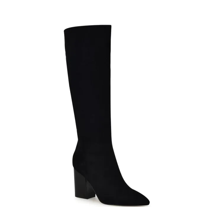 Nine West Boots and Booties Women Peachey Heeled Boots Black Suede
