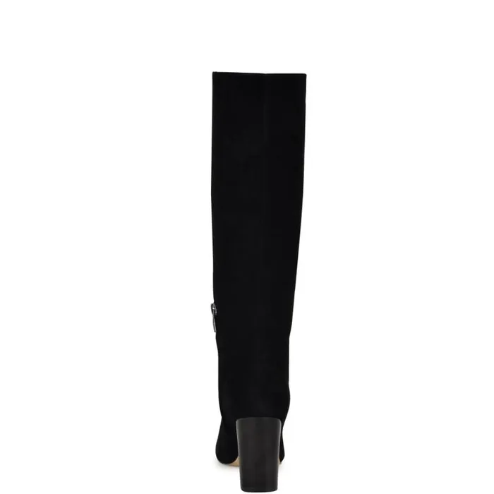 Nine West Boots and Booties Women Peachey Heeled Boots Black Suede