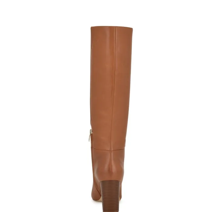 Nine West Boots and Booties Women Peachey Heeled Boots Natural Leather