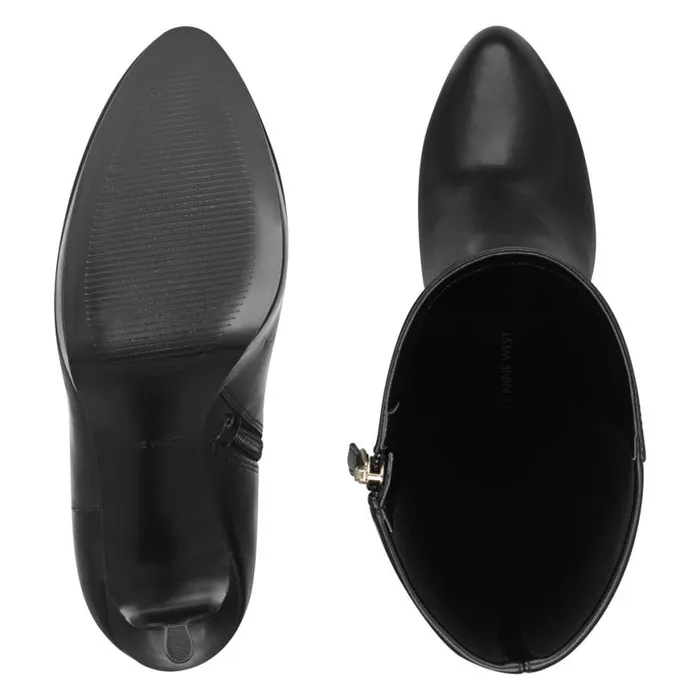 Nine West Boots and Booties Women Quizme Wide Calf Platform Boots Black Leather