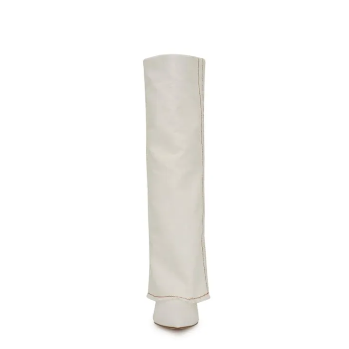 Nine West Boots and Booties Women Rhoree Knee High Dress Boots White Denim