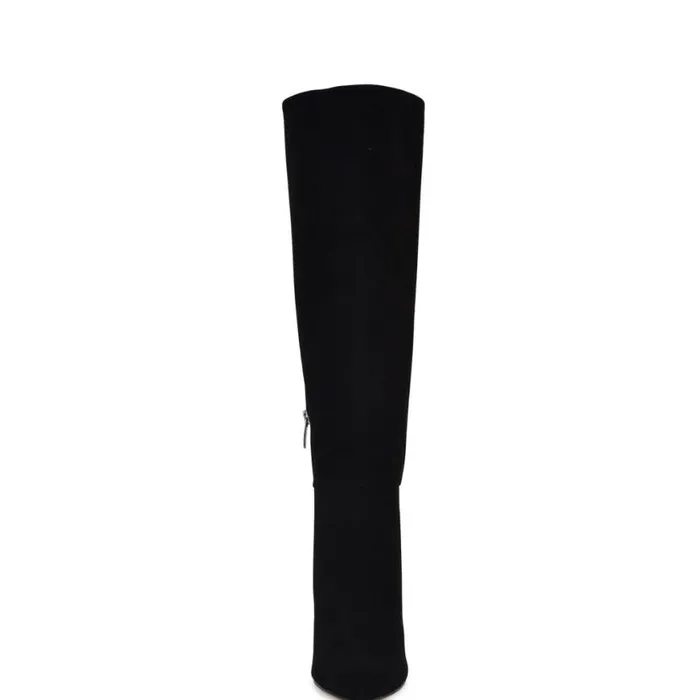Nine West Boots and Booties Women Richy Heeled Boots Black Suede