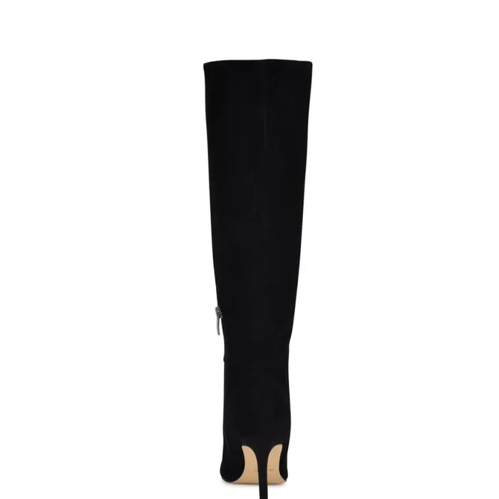 Nine West Boots and Booties Women Richy Heeled Boots Black Suede