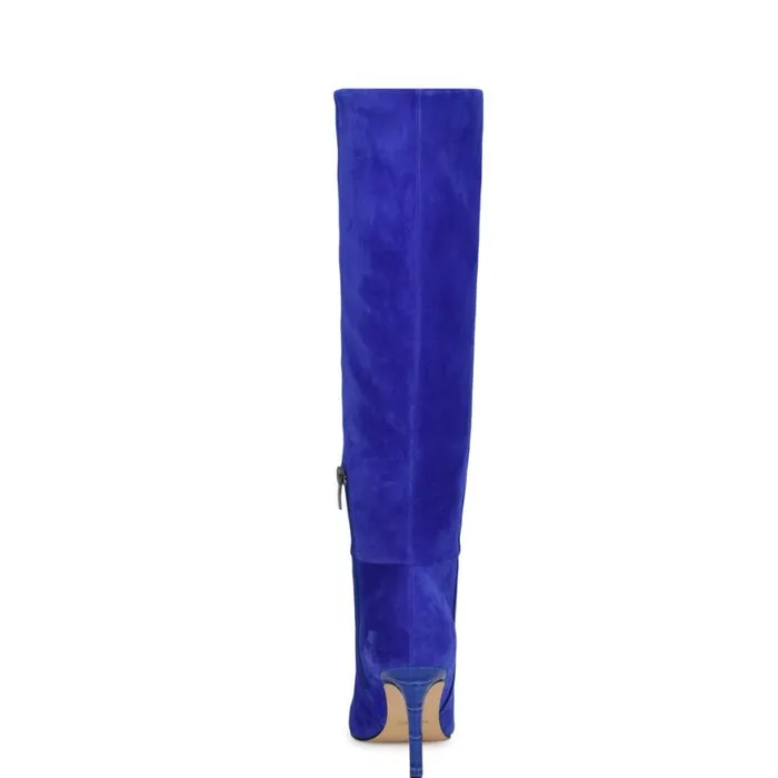 Nine West Boots and Booties Women Richy Heeled Boots Blue Suede Nine West Boots and Booties Women Richy Heeled Boots Blue Suede