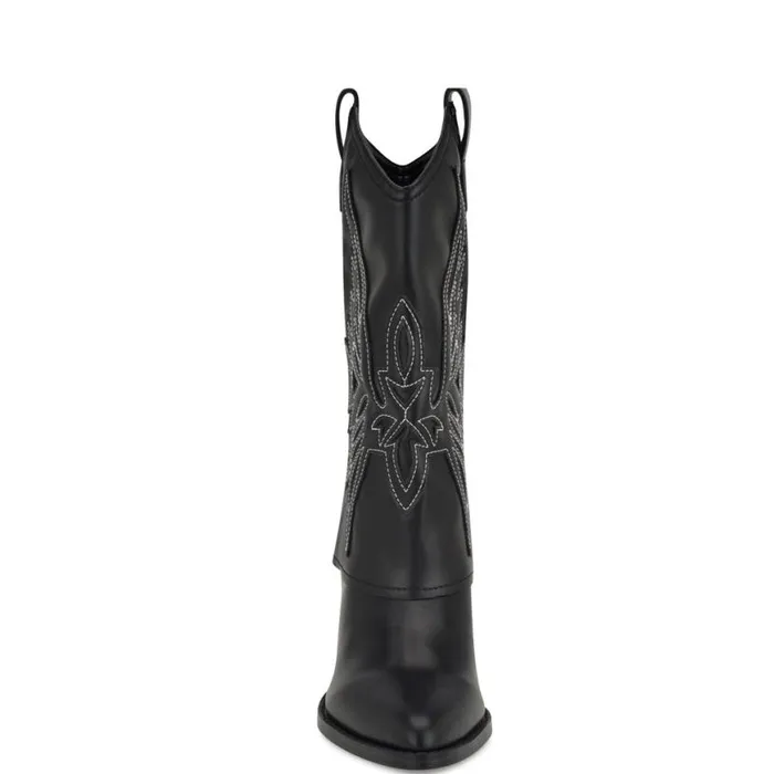 Nine West Boots and Booties Women Ringer Detailed Western Boots Black