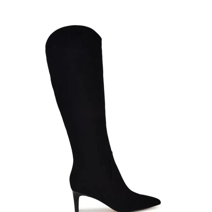 Nine West Boots and Booties Women Sirena Heeled Dress Boots Black Suede