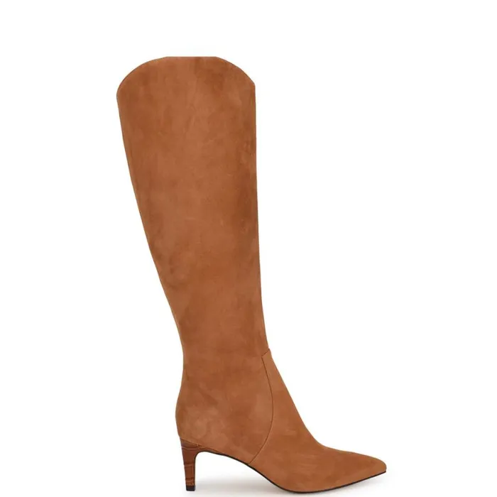 Nine West Boots and Booties Women Sirena Heeled Dress Boots Natural Suede