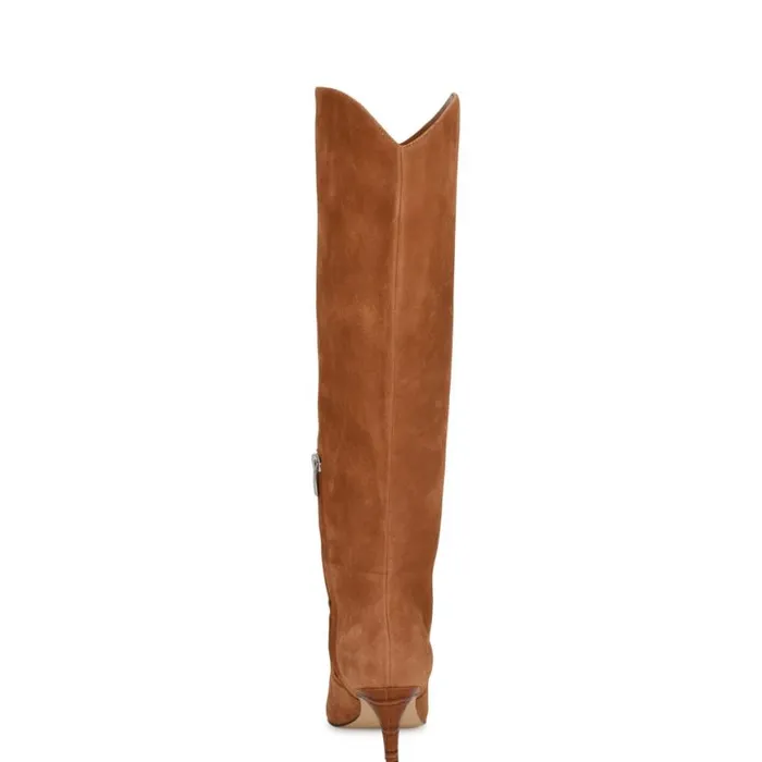 Nine West Boots and Booties Women Sirena Heeled Dress Boots Natural Suede Nine West Boots and Booties Women Sirena Heeled Dress Boots Natural Suede