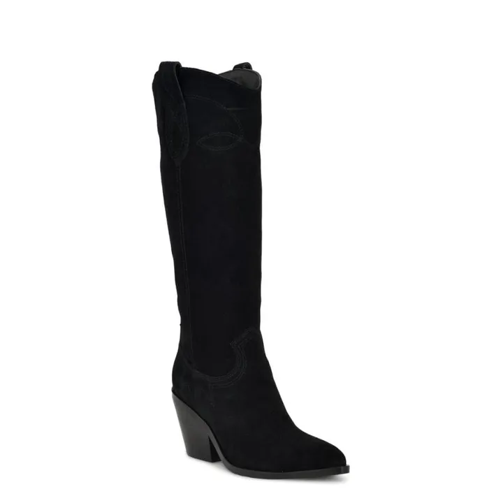 Nine West Boots and Booties Women Smash Western Boots Black Suede