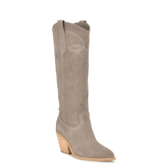 Nine West Boots and Booties Women Smash Western Boots Taupe Suede Nine West Boots and Booties Women Smash Western Boots Taupe Suede