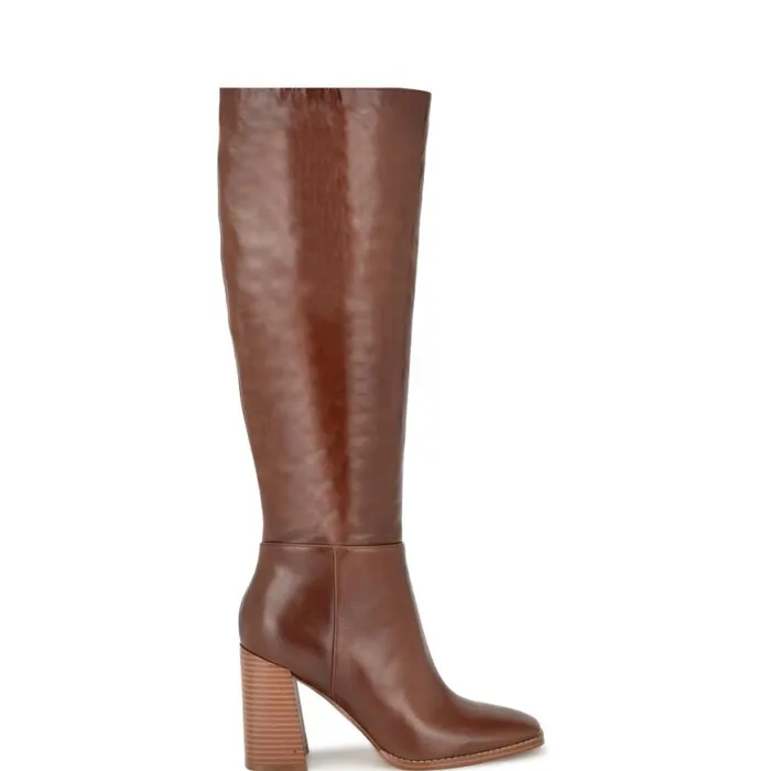 Nine West Boots and Booties Women Temas Dress Boots Dark Natural
