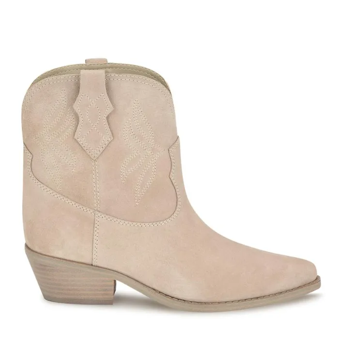 Nine West Boots and Booties Women Texen Western Booties Light Grey Suede