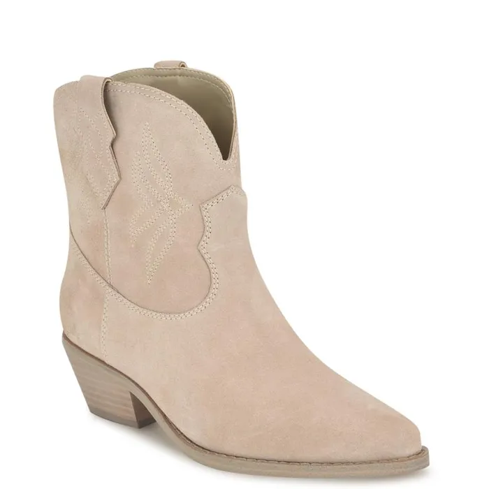 Nine West Boots and Booties Women Texen Western Booties Light Grey Suede Nine West Boots and Booties Women Texen Western Booties Light Grey Suede