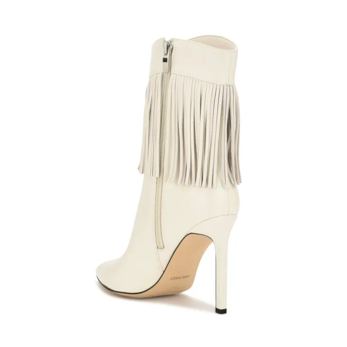Nine West Boots and Booties Women Tries Heeled Fringe Booties Chic Cream Nine West Boots and Booties Women Tries Heeled Fringe Booties Chic Cream