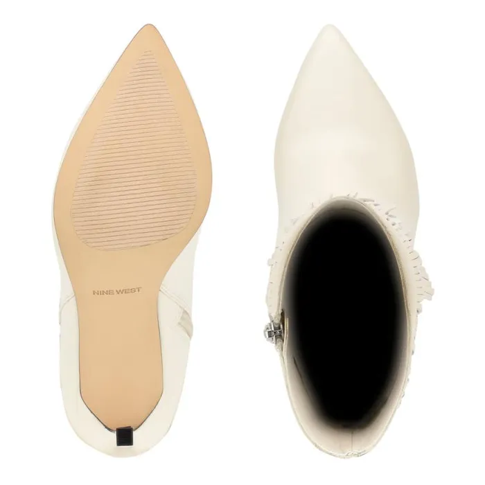 Nine West Boots and Booties Women Tries Heeled Fringe Booties Chic Cream Nine West Boots and Booties Women Tries Heeled Fringe Booties Chic Cream