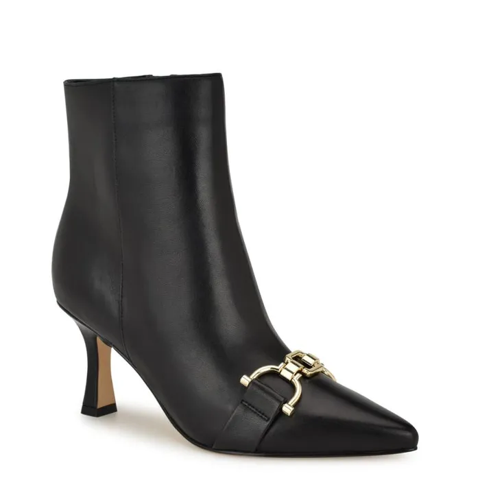 Nine West Boots and Booties Women Trotte Dress Booties Black Leather Nine West Boots and Booties Women Trotte Dress Booties Black Leather