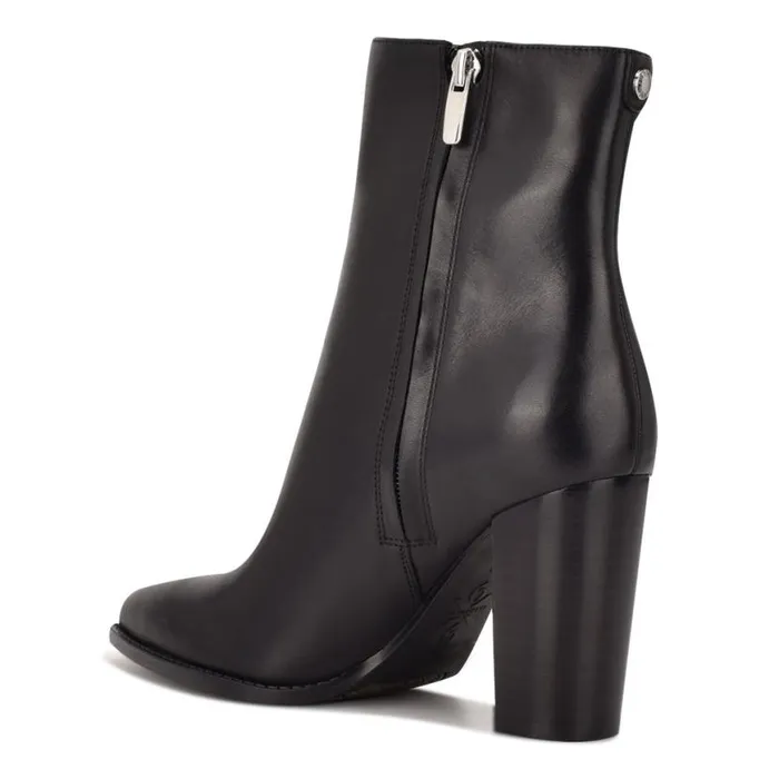 Nine West Boots and Booties Women Tryme 92159 Heeled Booties Black Leather Nine West Boots and Booties Women Tryme 92159 Heeled Booties Black Leather