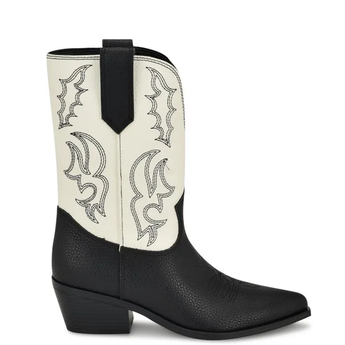 Nine West Boots and Booties Women Yodown Western Booties Blackwhite