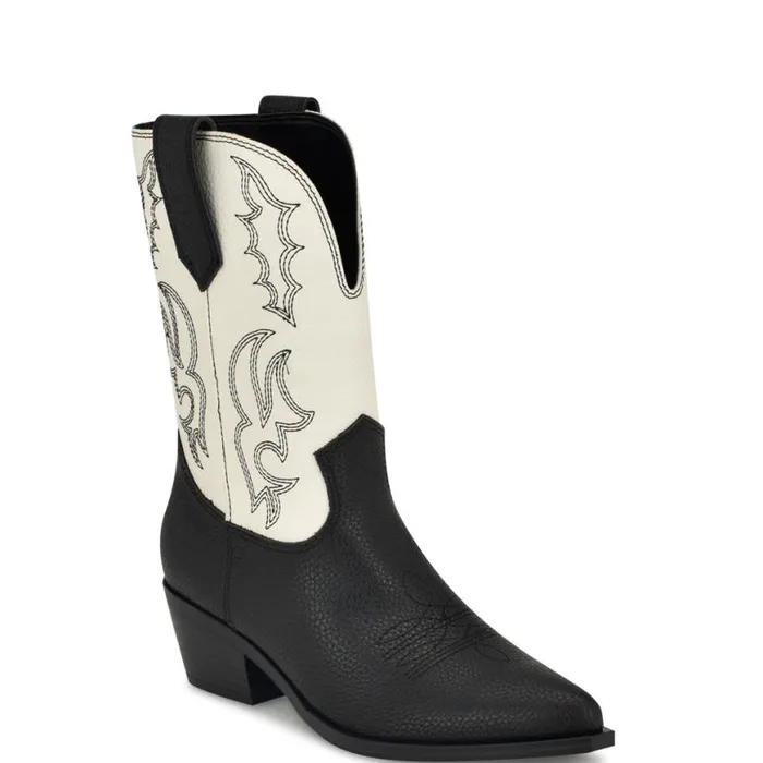 Nine West Boots and Booties Women Yodown Western Booties Blackwhite Nine West Boots and Booties Women Yodown Western Booties Blackwhite