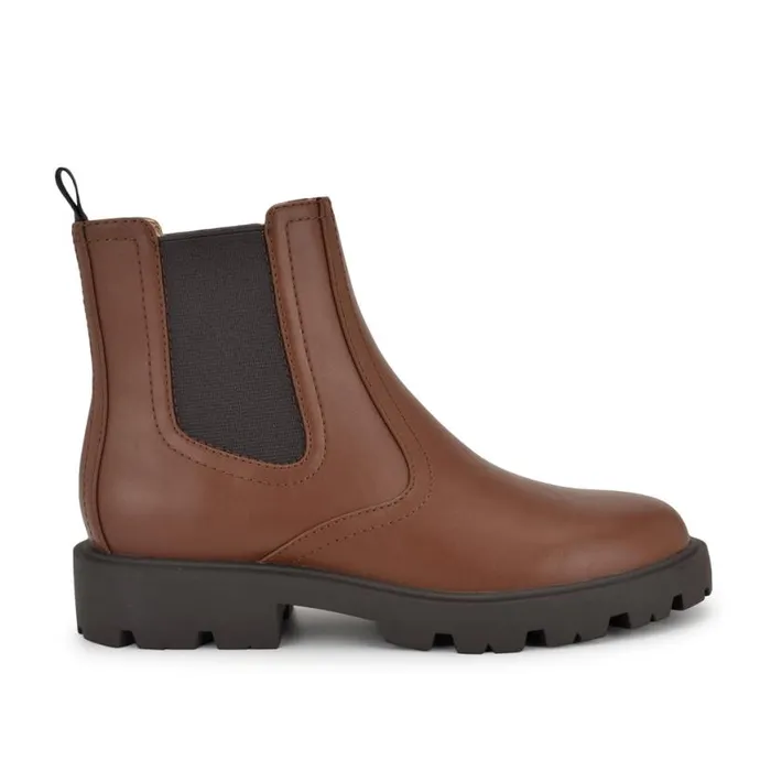 Nine West Boots and Booties Women Yullon Lug Sole Chelsea Booties Dark Brown