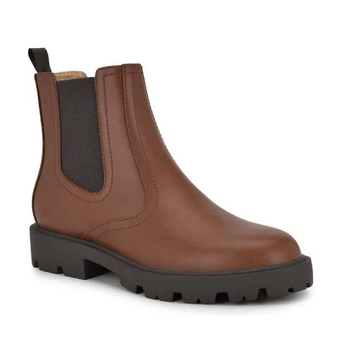 Nine West Boots and Booties Women Yullon Lug Sole Chelsea Booties Dark Brown Nine West Boots and Booties Women Yullon Lug Sole Chelsea Booties Dark Brown