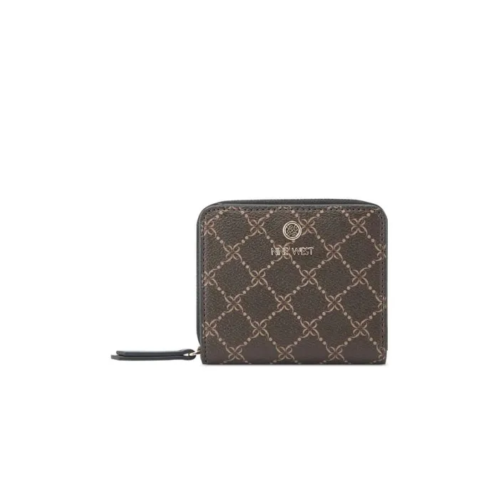 Nine West Clutches and Wallets Women Linnette Small Zip Around Wallet Brownblack