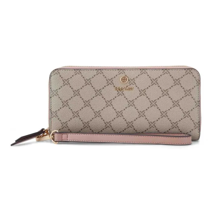 Nine West Clutches and Wallets Women Lockup 9S Zip Around With Wristlet Beigelogodusk