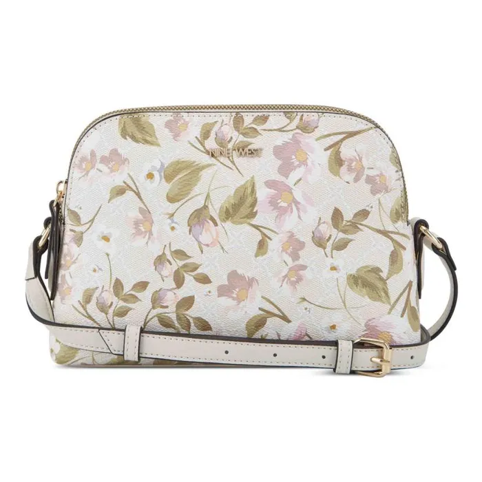 Nine West Crossbody Women Cyra A List Crossbody Floral Logo Milk