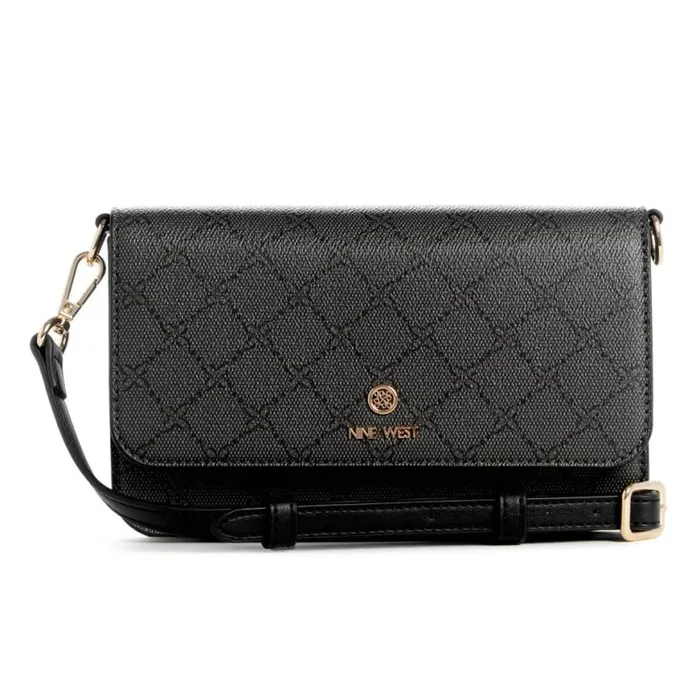 Nine West Crossbody Women Lockup 9S Phone Wallet Crossbody Onyx Logo