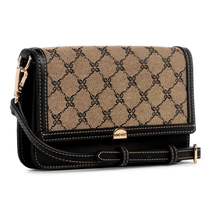 Nine West Crossbody Women Park Slope Phone Wallet Crossbody Natural Logoblack Nine West Crossbody Women Park Slope Phone Wallet Crossbody Natural Logoblack