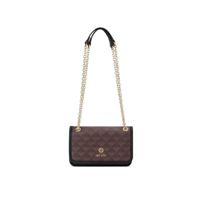 Nine West Crossbody Women Tristian Mini Convertible Crossbody Flap Mahogany Logo Nine West Crossbody Women Tristian Mini Convertible Crossbody Flap Mahogany Logo
