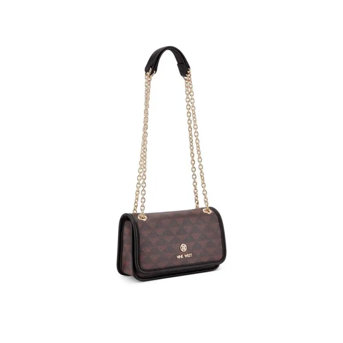 Nine West Crossbody Women Tristian Mini Convertible Crossbody Flap Mahogany Logo Nine West Crossbody Women Tristian Mini Convertible Crossbody Flap Mahogany Logo