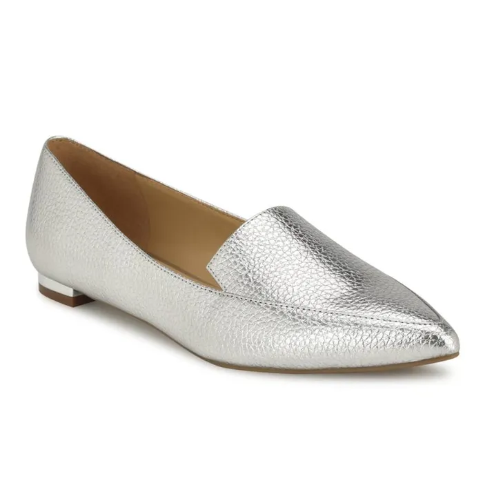 Nine West Flats Women Abay Smoking Flats Silver Nine West Flats Women Abay Smoking Flats Silver