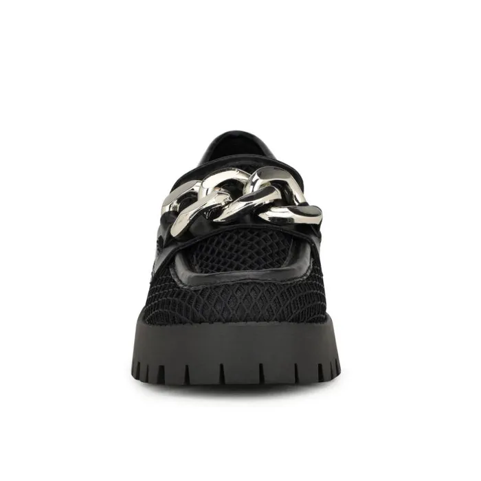 Nine West Flats Women Afer Mesh Lugsole Loafers Black