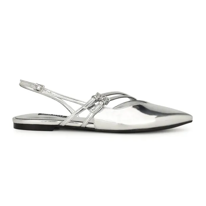 Nine West Flats Women Beley Slingback Flats Silver