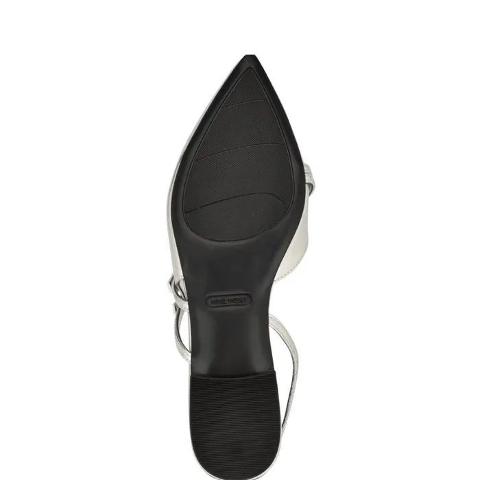 Nine West Flats Women Beley Slingback Flats Silver Nine West Flats Women Beley Slingback Flats Silver