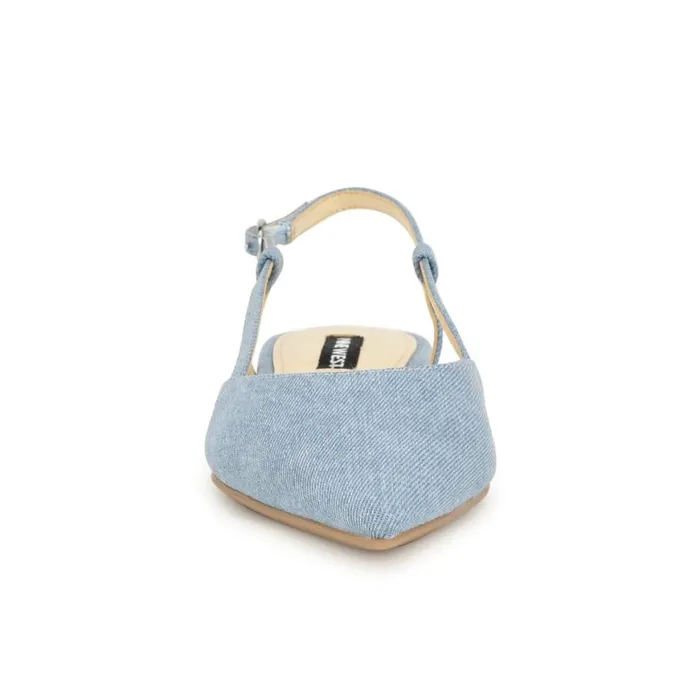 Nine West Flats Women Bircah Pointy Toe Flat Slingbacks Denim Nine West Flats Women Bircah Pointy Toe Flat Slingbacks Denim